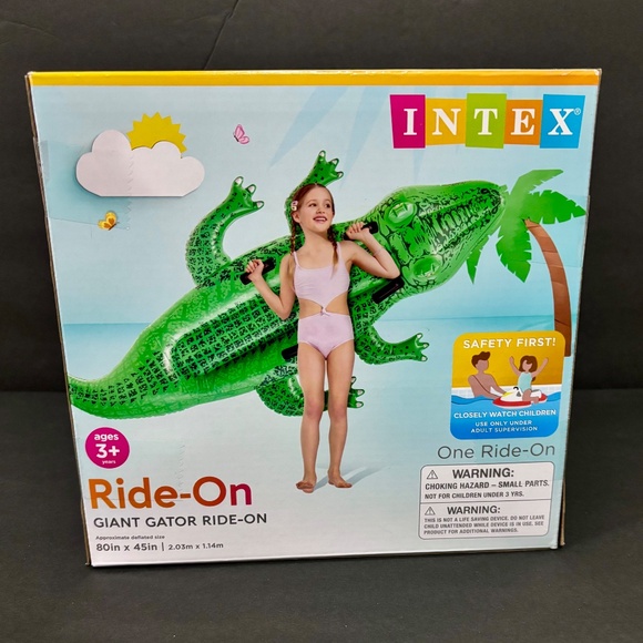 NEW Intex Giant Gator Ride-On Inflatable Pool Float - Picture 3 of 4